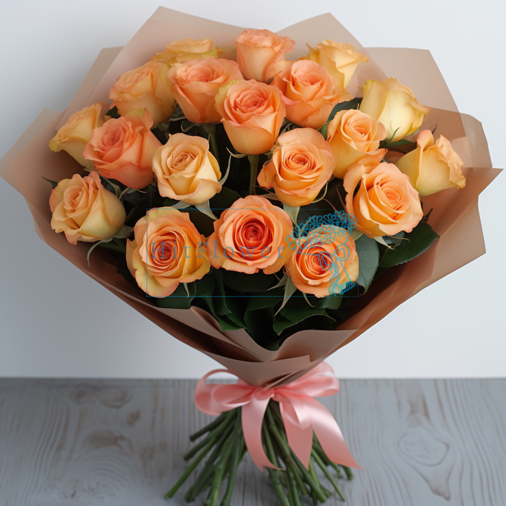 Букет роз Теплый закат